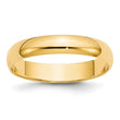 14k Yellow Gold 4mm Lightweight Half Round Wedding Band Size 14