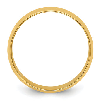 14k Yellow Gold 7mm Lightweight Half Round Wedding Band Size 4