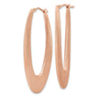 Rose Gold-Plated Sterling Silver Brushed Oval Hoop Earrings 925, Elegant 51mm Design - Birthstone Company