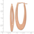 Rose Gold-Plated Sterling Silver Brushed Oval Hoop Earrings 925, Elegant 51mm Design - Birthstone Company