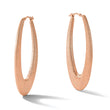 Rose Gold-Plated Sterling Silver Brushed Oval Hoop Earrings 925, Elegant 51mm Design - Birthstone Company
