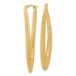 Gold-Plated Sterling Silver Brushed Oval Hoop Earrings for Women, 51mm Elegant Design - Birthstone Company