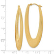 Gold-Plated Sterling Silver Brushed Oval Hoop Earrings for Women, 51mm Elegant Design - Birthstone Company