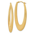 Gold-Plated Sterling Silver Brushed Oval Hoop Earrings for Women, 51mm Elegant Design - Birthstone Company