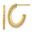 14K Yellow Gold High Polish Rope Hoop Earrings for Timeless Elegance
