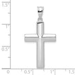 14k White Gold Hollow Cross Pendant