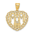 14k Two-tone MOM in Heart Frame Charm