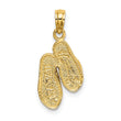 14k w/Rhodium 3D HAWAII Double Flip-Flop Pendant