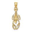 14K with White Rhodium Lobster Charm