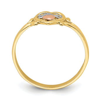 14k Yellow and Rose Gold WithRhodium Love Heart Ring