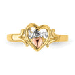 14k Yellow and Rose Gold WithRhodium Love Heart Ring