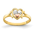 14k Yellow and Rose Gold WithRhodium Love Heart Ring
