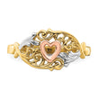 14k Yellow and Rose Gold WithWhite Rhodium Heart Ring