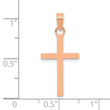 14k Rose Gold Polished Cross Pendant