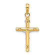 14K Two-tone INRI Hollow Crucifix Charm
