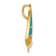 14K Gold Sailboat Slide Pendant with Lab-Created Opal Polished, Solid Craftsmanship