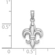14K White Gold 2-D Small Fleur de Lis Charm