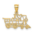 14k I LOVE TRAINS Charm