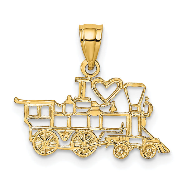 14k I LOVE TRAINS Charm