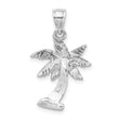 14k White Gold Palm Tree Pendant