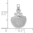 14K White Gold Scallop Shell Pendant