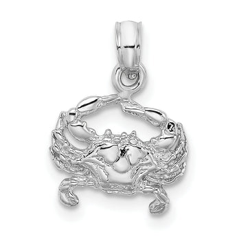 14K White Gold Blue Crab Charm