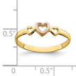 14k Rose and Yellow Gold Hearts Ring