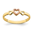 14k Rose and Yellow Gold Hearts Ring