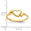 14k Open Heart WithSwirl Ring