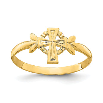 14k Cross WithCircle Ring
