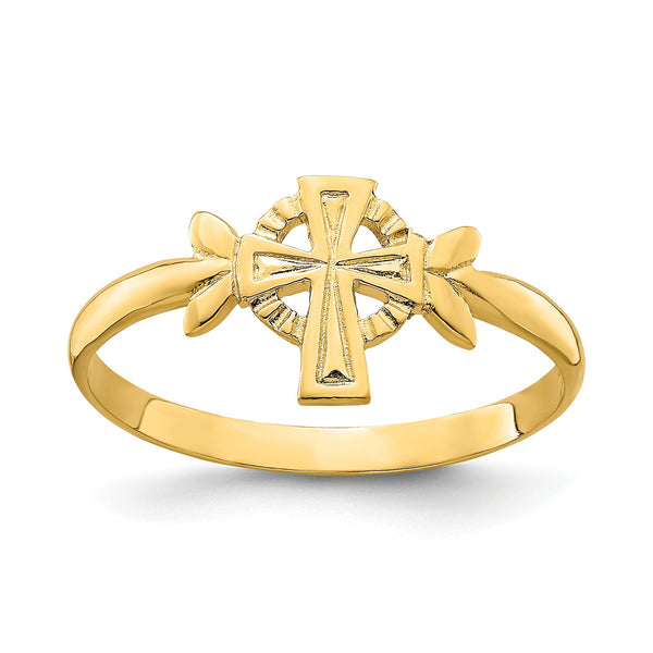 14k Cross WithCircle Ring