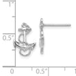 14K White Gold Anchor with Rope Trim Post Earrings
