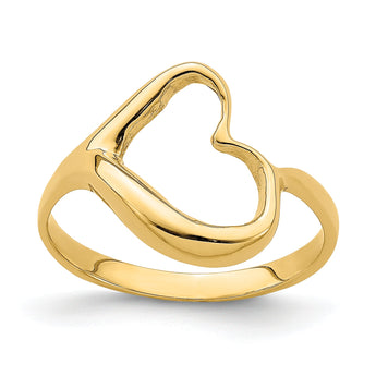 14K Tilted Heart Ring