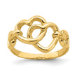 14K Double Cut-out Heart Ring