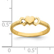 14K Solid Heart with Diamond-cut Hearts Ring