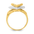 14K Two-tone Triple Stacked Heart Ring