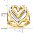 14K Two-tone Triple Stacked Heart Ring