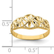 14K Diamond-cut Cut-Out Vine and Leaf Design Dome Ring