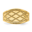 14K Diamond-Cut Quilted Pattern Ring