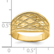 14K Diamond-Cut Quilted Pattern Ring
