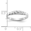 14K White Gold Polished Valley Dome Ring
