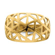 14K Triangle Cut-out Pattern Dome Ring
