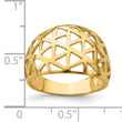 14K Triangle Cut-out Pattern Dome Ring