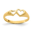 14K Double Heart Cut-Out Ring