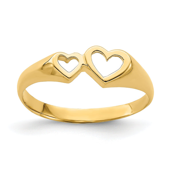 14K Double Heart Cut-Out Ring