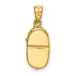 14K Gold Engravable Baby Shoe Charm with March Birthstone