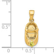 14K Gold Engravable Baby Shoe Charm with Synthetic November Birthstone