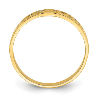 14K Gold Polished Jesus WithHearts Ring