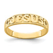 14K Gold Polished Jesus WithHearts Ring