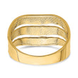 14K with Rhodium Polished Triple Wave Cut-out Ring